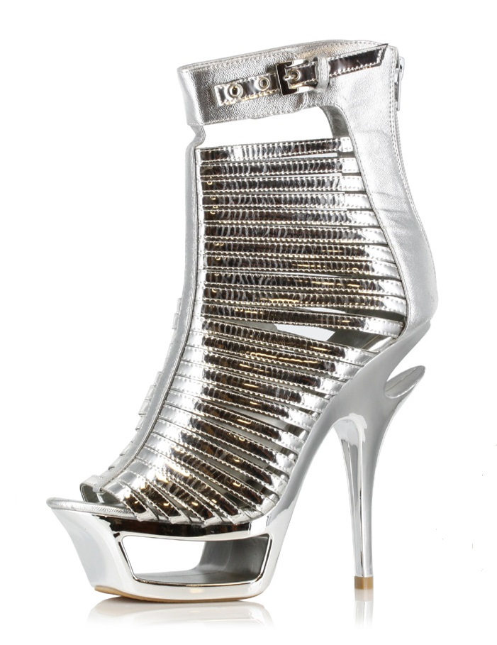 Samantha - Metallic 6 Inch Cut Out Heel